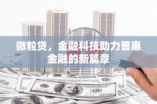西安微粒贷，金融科技助力普惠金融的新篇章