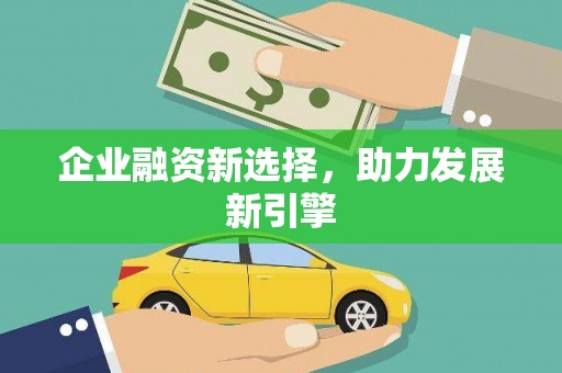 西安企业融资新选择，助力发展新引擎