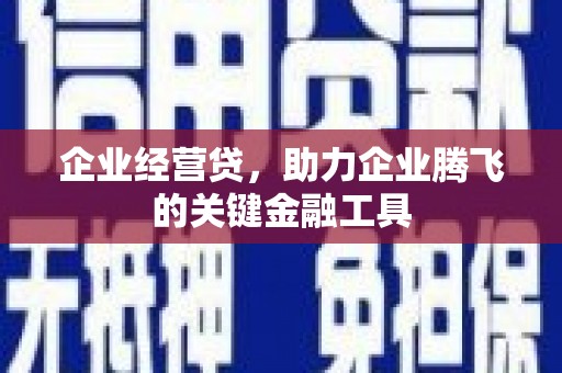 西安企业经营贷，助力企业腾飞的关键金融工具