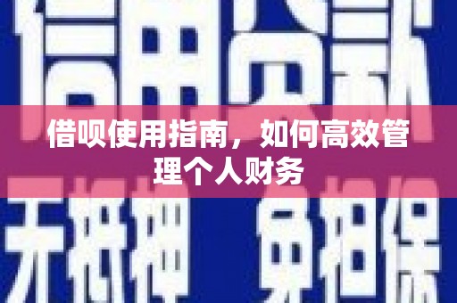 西安借呗使用指南，如何高效管理个人财务