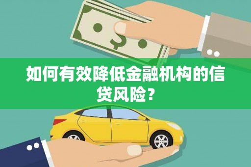 西安如何有效降低金融机构的信贷风险？