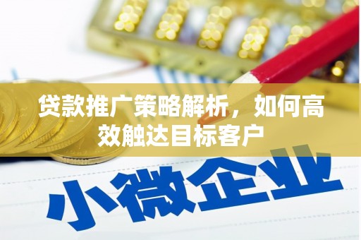 西安贷款推广策略解析，如何高效触达目标客户