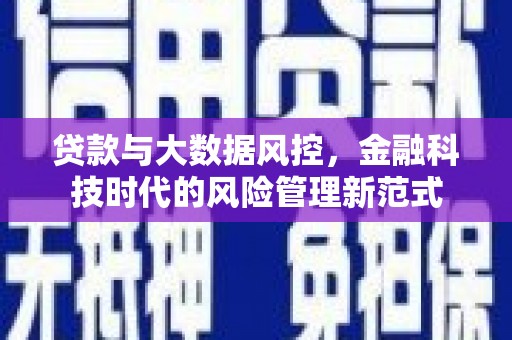 西安贷款与大数据风控，金融科技时代的风险管理新范式