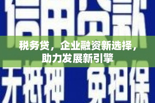 西安税务贷，企业融资新选择，助力发展新引擎