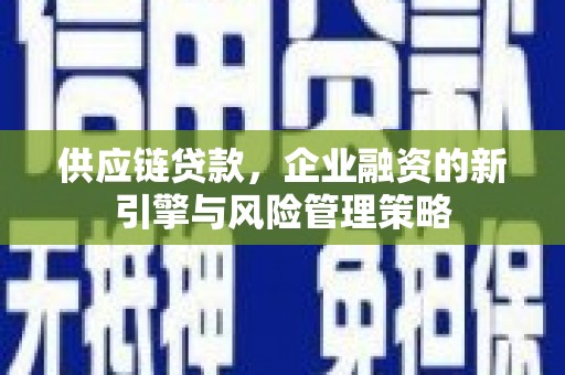 西安供应链贷款，企业融资的新引擎与风险管理策略
