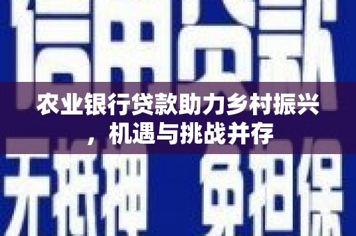 西安农业银行贷款助力乡村振兴，机遇与挑战并存